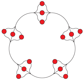 Confluent drawing of the Graph Drawing 2011 contest graph