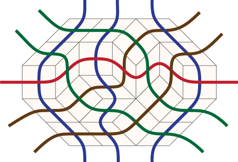 The dual pseudoline arrangement for a rhomb tiling