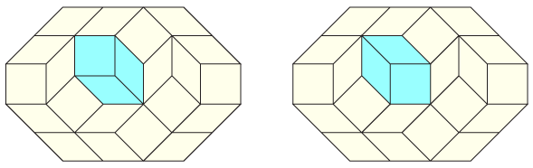 A flip between two rhomb tilings