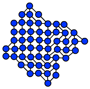 Planarity puzzle, Level 8, solved with each two vertices a chess king's move apart