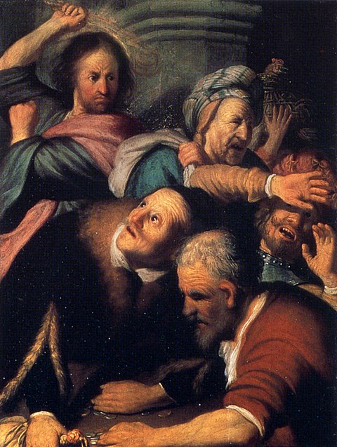 Christ Driving the Money Changers from the Temple, Rembrandt, 1626