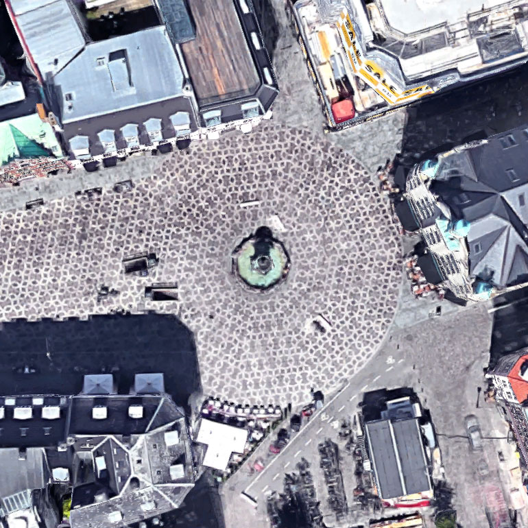 Amagertorv, satellite view from Google maps