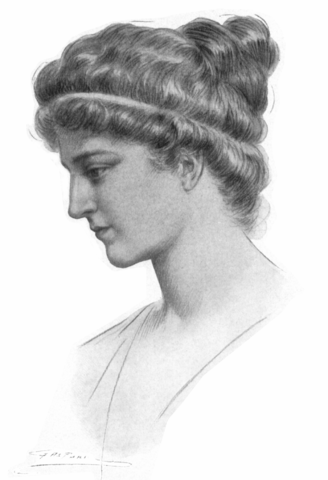 Jules Maurice Gaspard's 1908 children's-book illustration of Hypatia, now her "most iconic and widely reproduced image"
