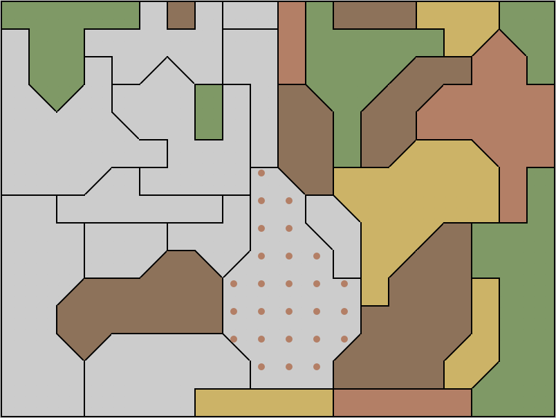 Screenshot of the map puzzle from Simon Tatham's puzzle collection