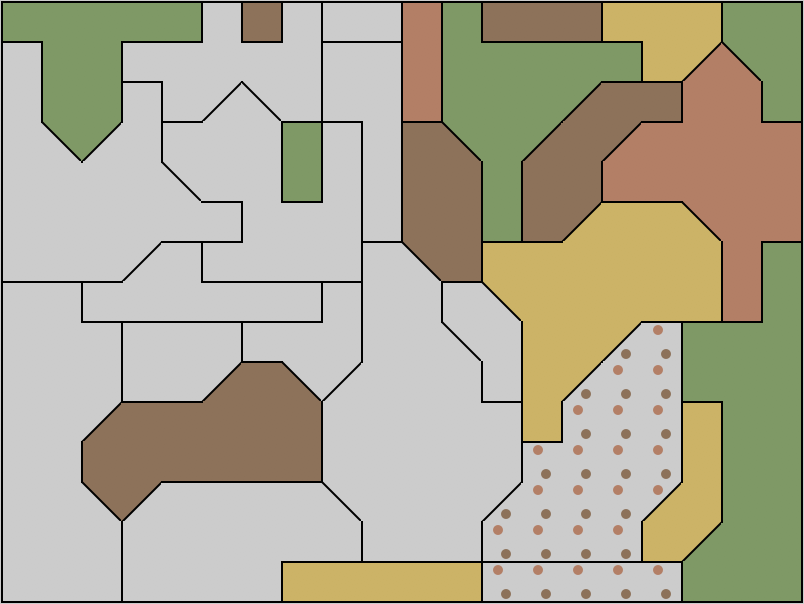 Screenshot of the map puzzle from Simon Tatham's puzzle collection