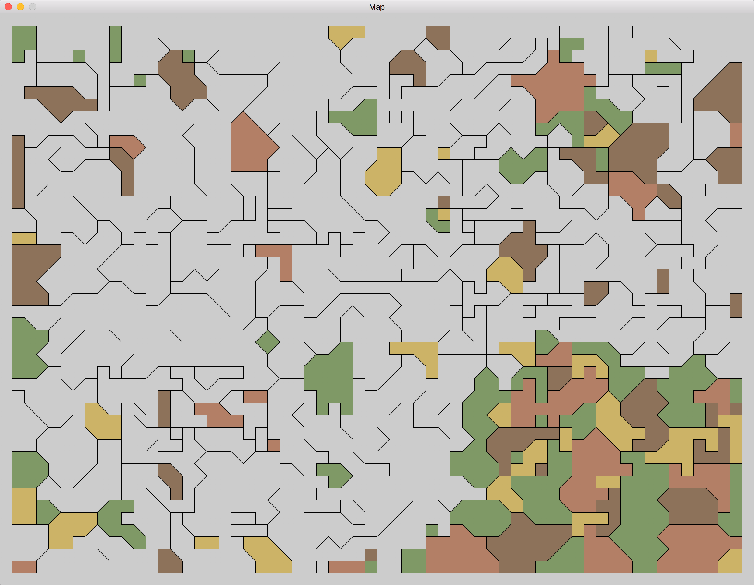 Screenshot of the map puzzle from Simon Tatham's puzzle collection