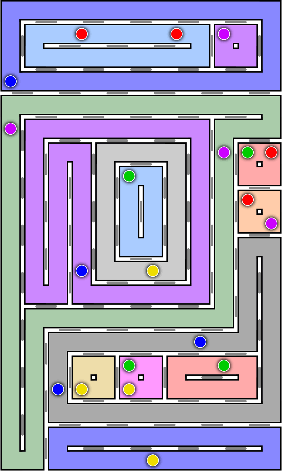 An all-wall Celtix placement can create loops surrounding other loops, offsetting the block structure within enclosed areas